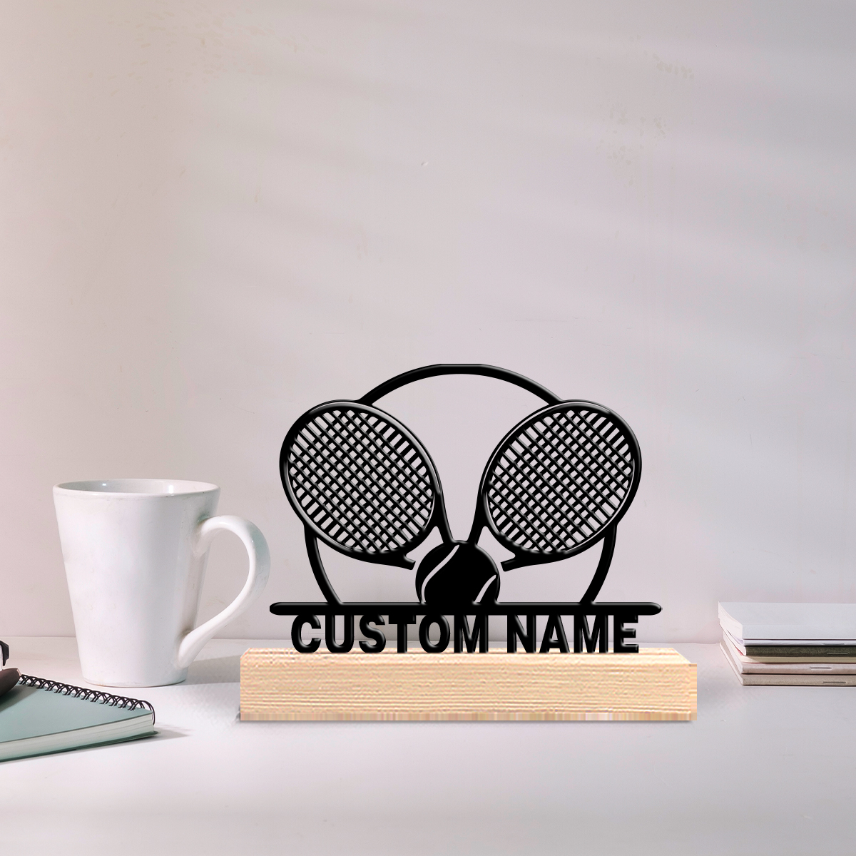 Art Craft Us - 1pc Minimalist Tennis racket Personalized Text