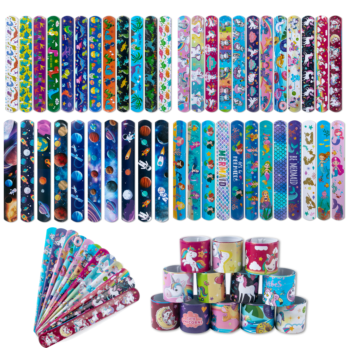 Art Craft Dinosaur - 10pcs Cartoon Slap Bracelets Unicorn Dinosaur