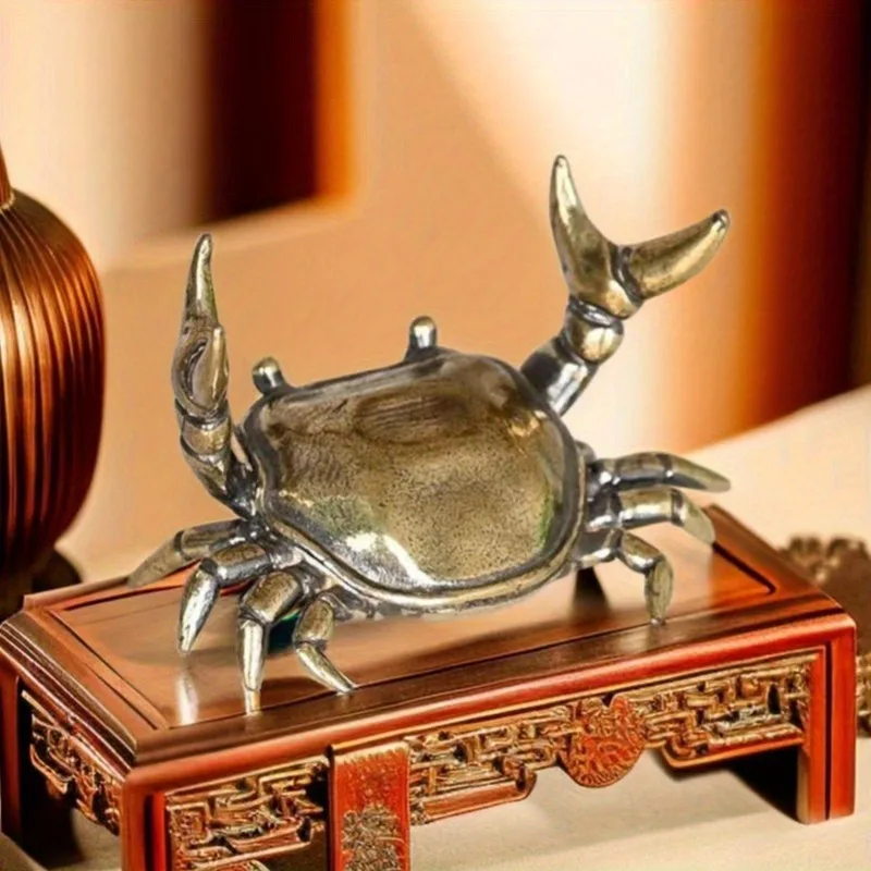 Art Craft New Year - Brass Crab Sculpture Weightlifting Craft Ornament