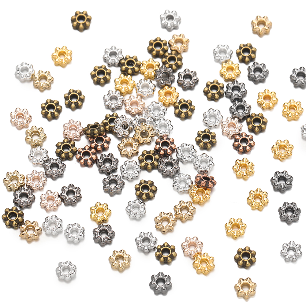 Art Craft Making - 200pcs/lot 4/6mm Daisy Snowflake Flower Spacer