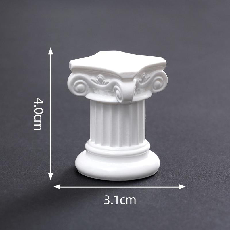 Art Craft New Year - 3d Retro Roman Column Figurines Table