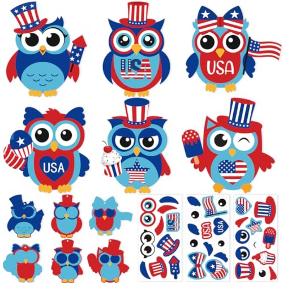 24Pcs 4th of July Crafts for,D - Art And Craft Independence Day reseña y precio