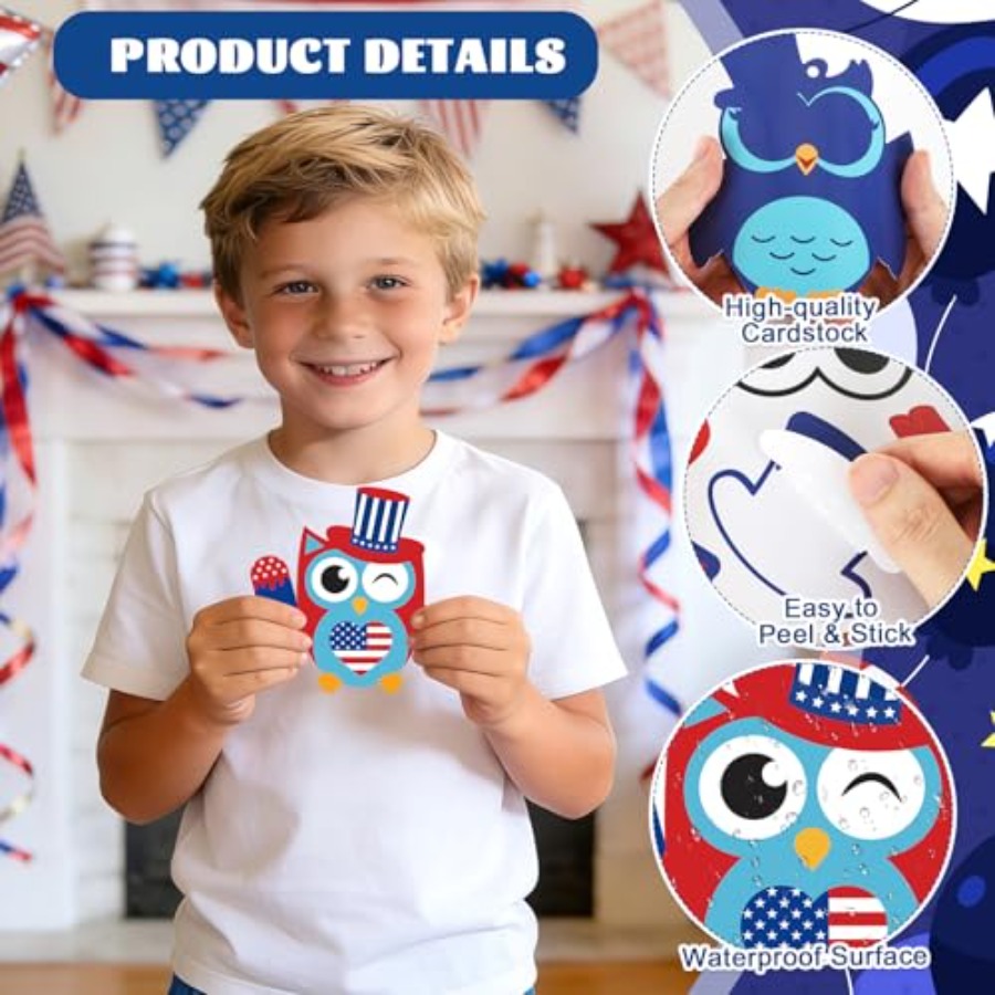 24Pcs 4th of July Crafts for,D - Art And Craft Independence Day reseña y precio