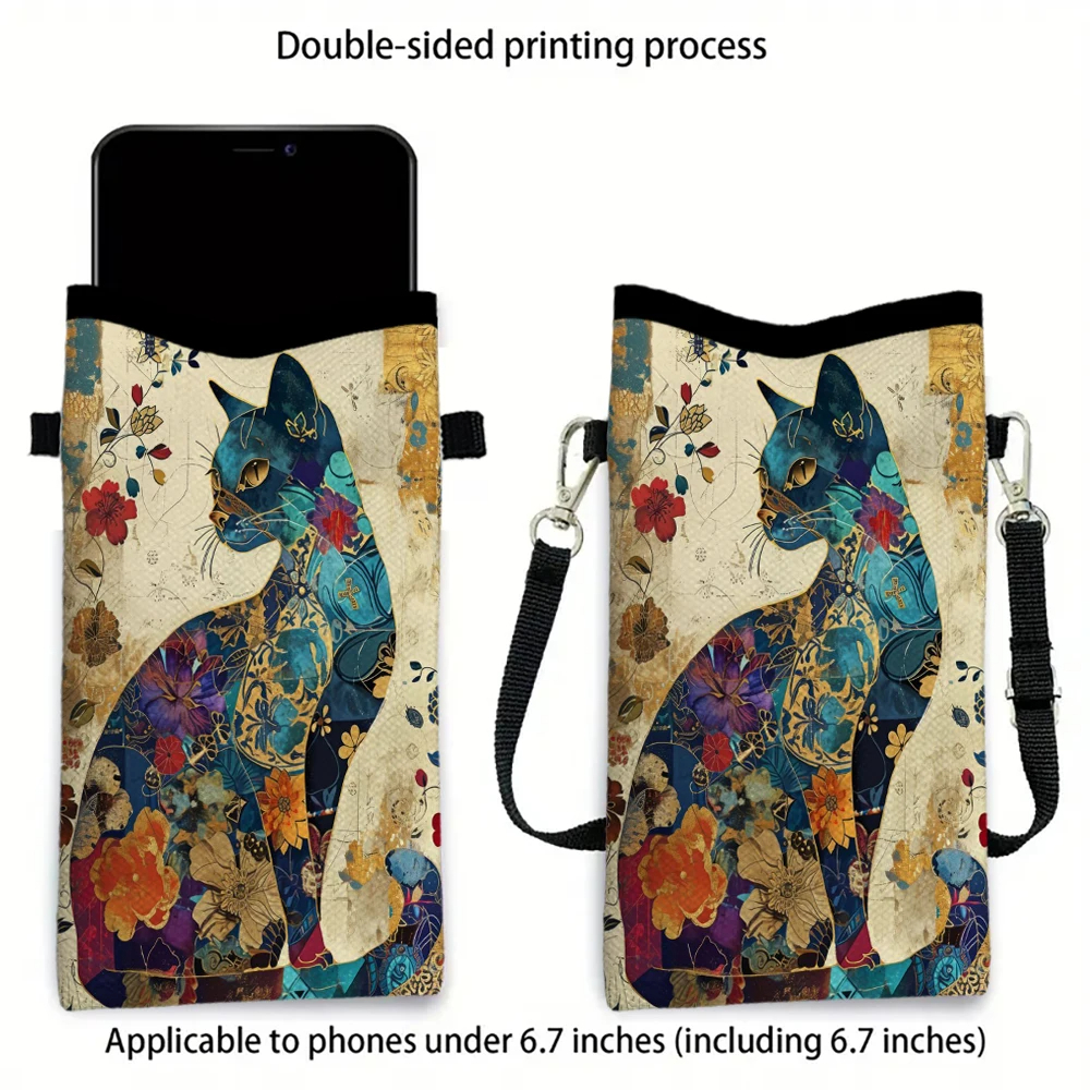 Floral Cat Pattern Crossbody B - Art Craft Bag reseña y precio