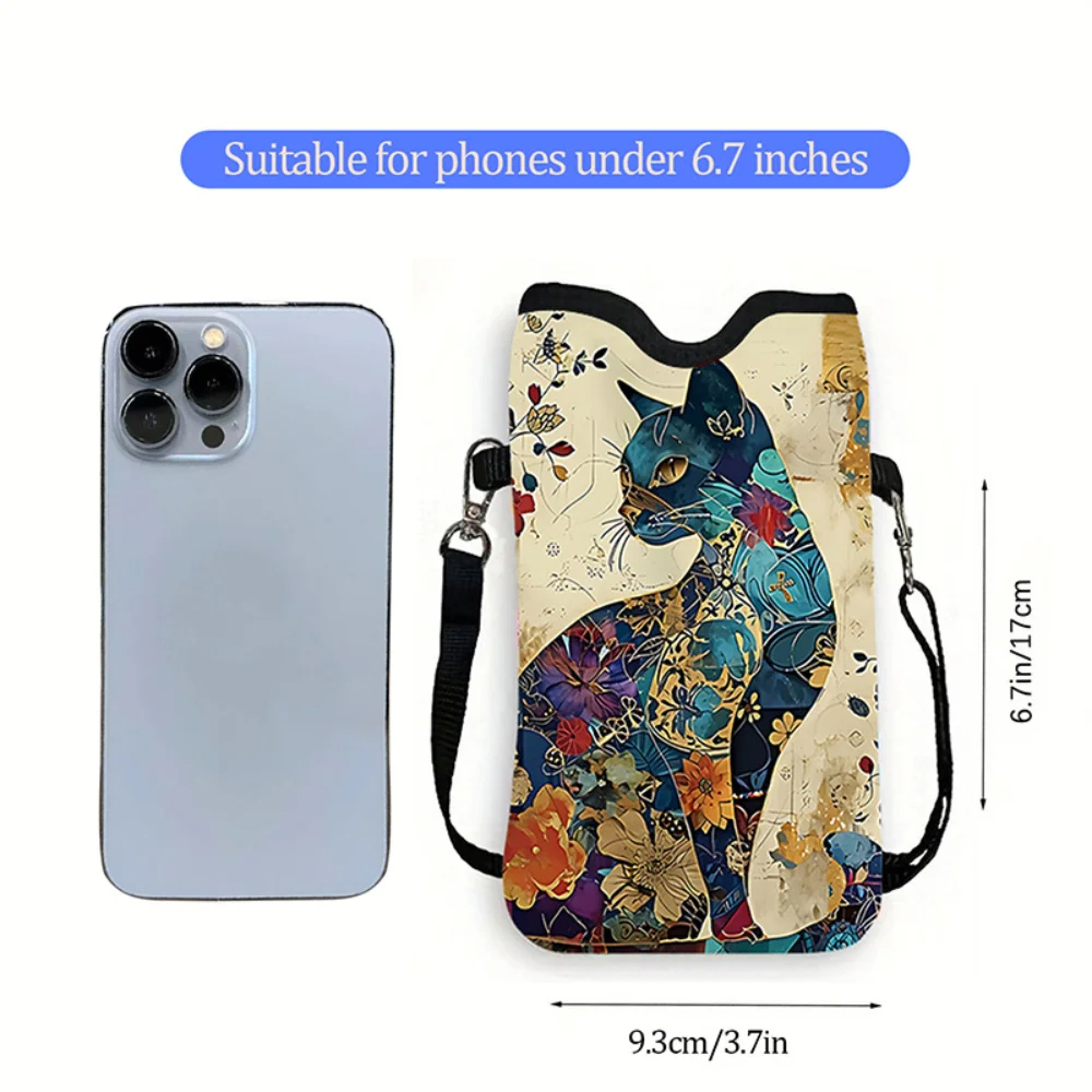 Floral Cat Pattern Crossbody B - Art Craft Bag reseña y precio