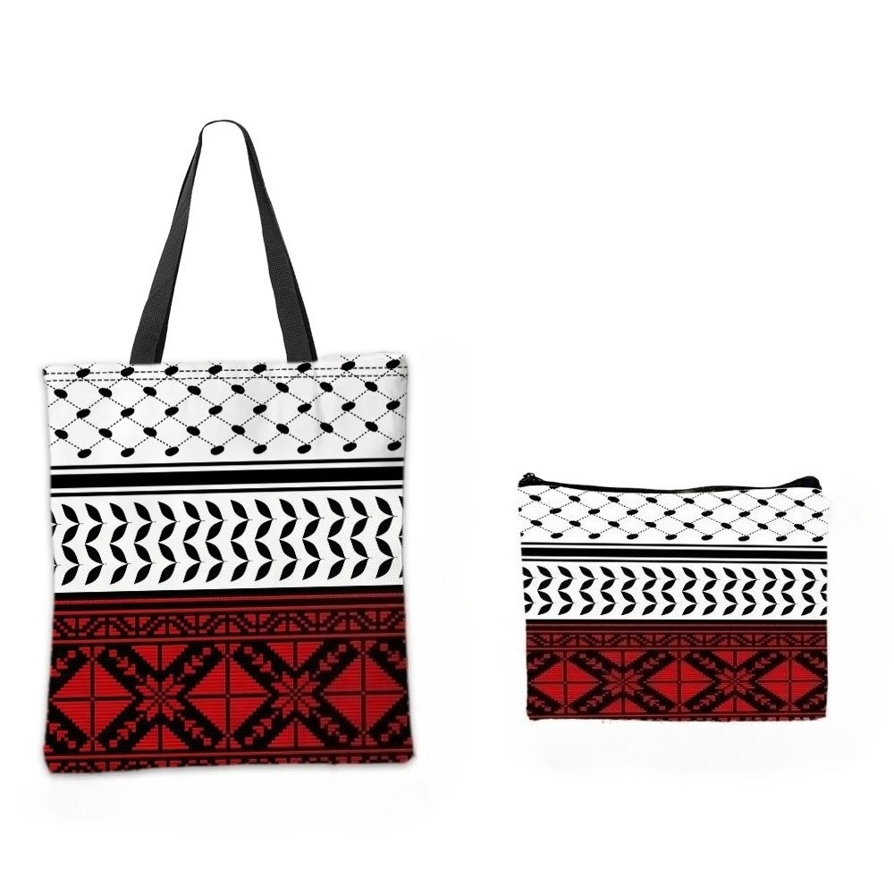 Red ,Black White Geometric Pat - Art Craft Bag reseña y precio