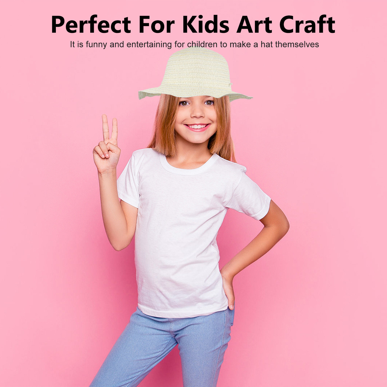 1Set DIY Straw Hat Painting Se - Art Craft Kindergarten reseña y precio