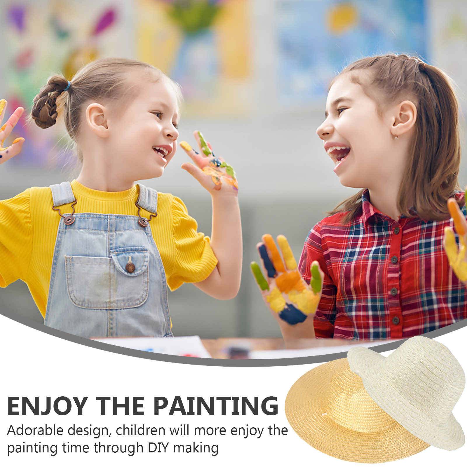 1Set DIY Straw Hat Painting Se - Art Craft Kindergarten reseña y precio