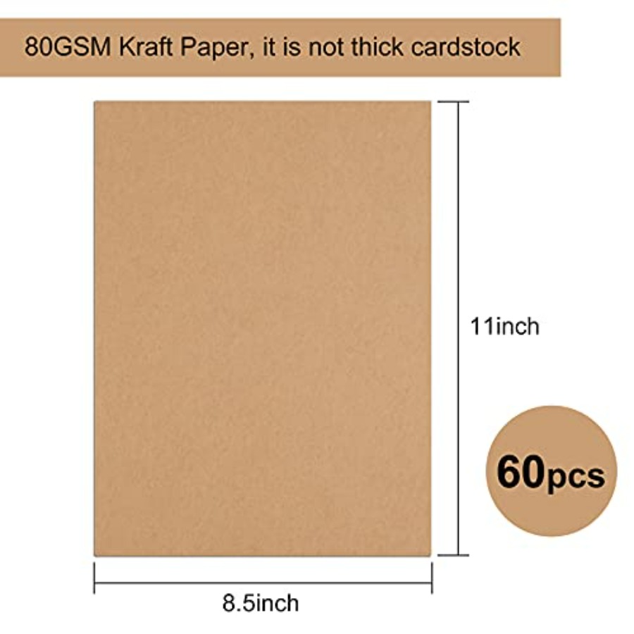 60 Sheets Kraft Paper 8.5 x 11 - Art X Craft reseña y precio