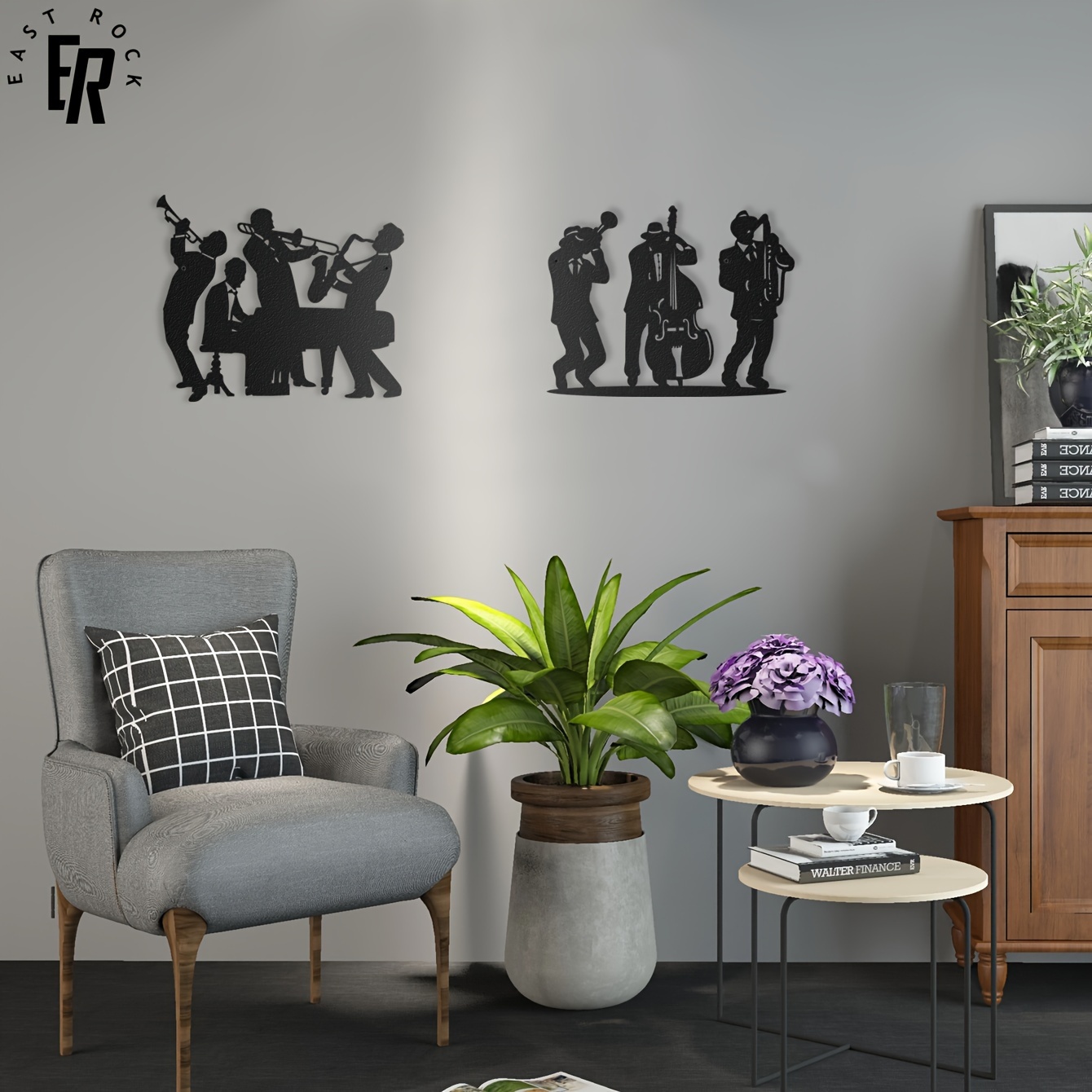 Metal Musician Silhouette Wall - Art Craft Cafe reseña y precio