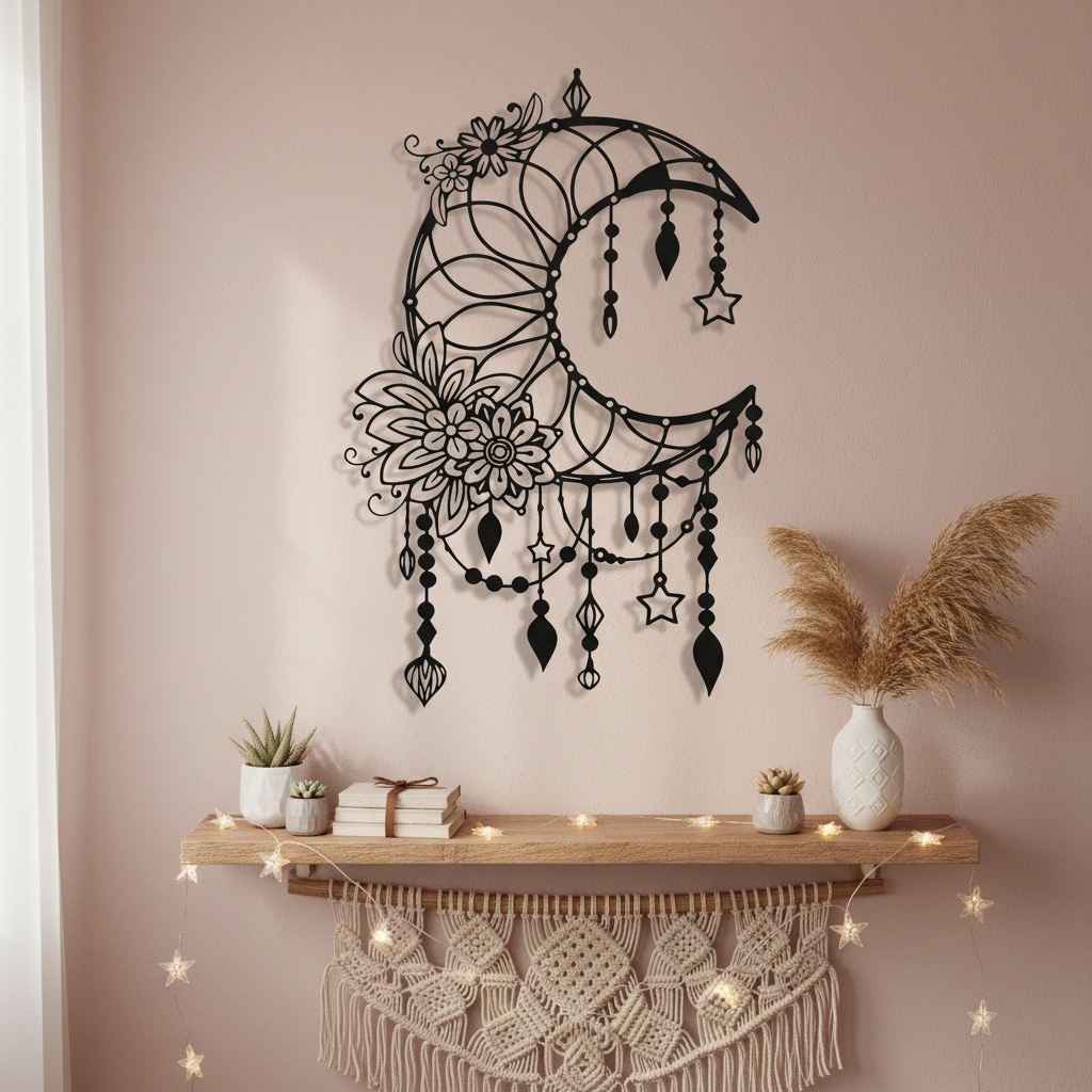 Elegant Gothic Crescent and Fl - Art Craft Cafe reseña y precio
