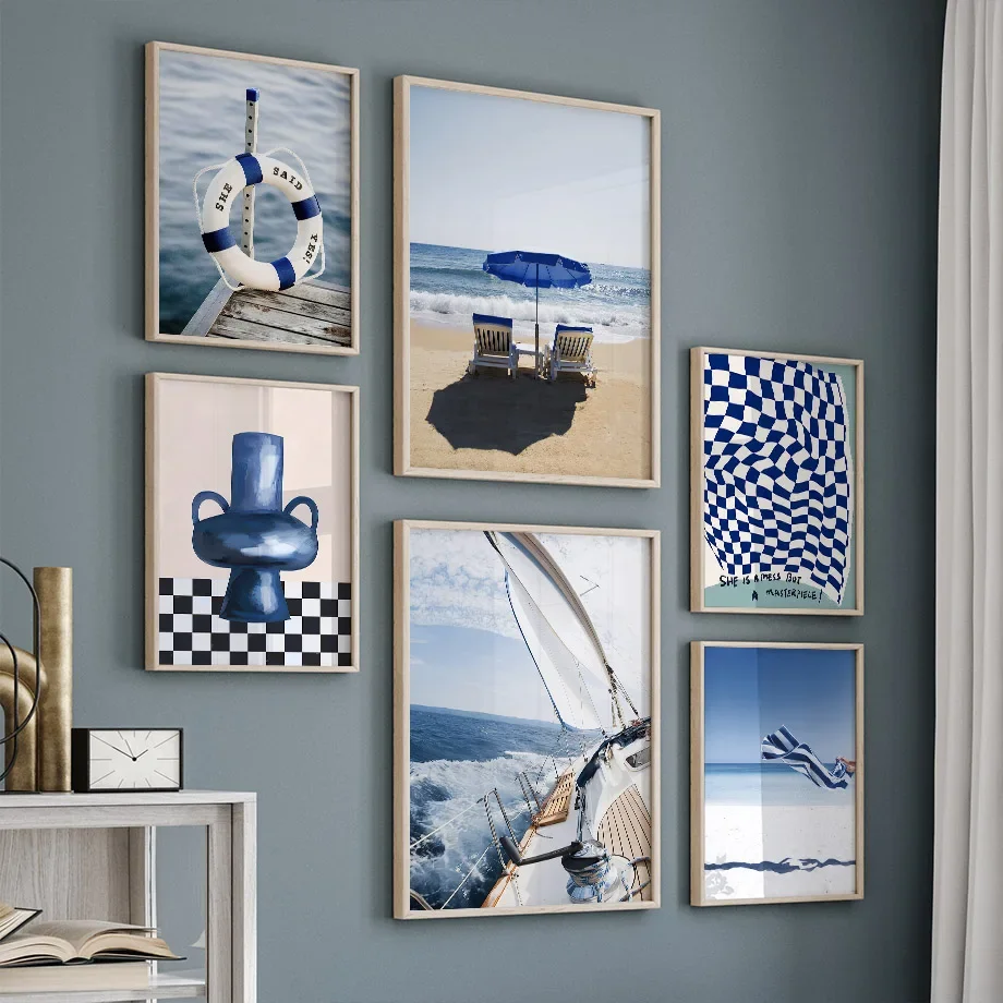 Blue Sea Sunshine Beach White  - Art Craft Vase reseña y precio