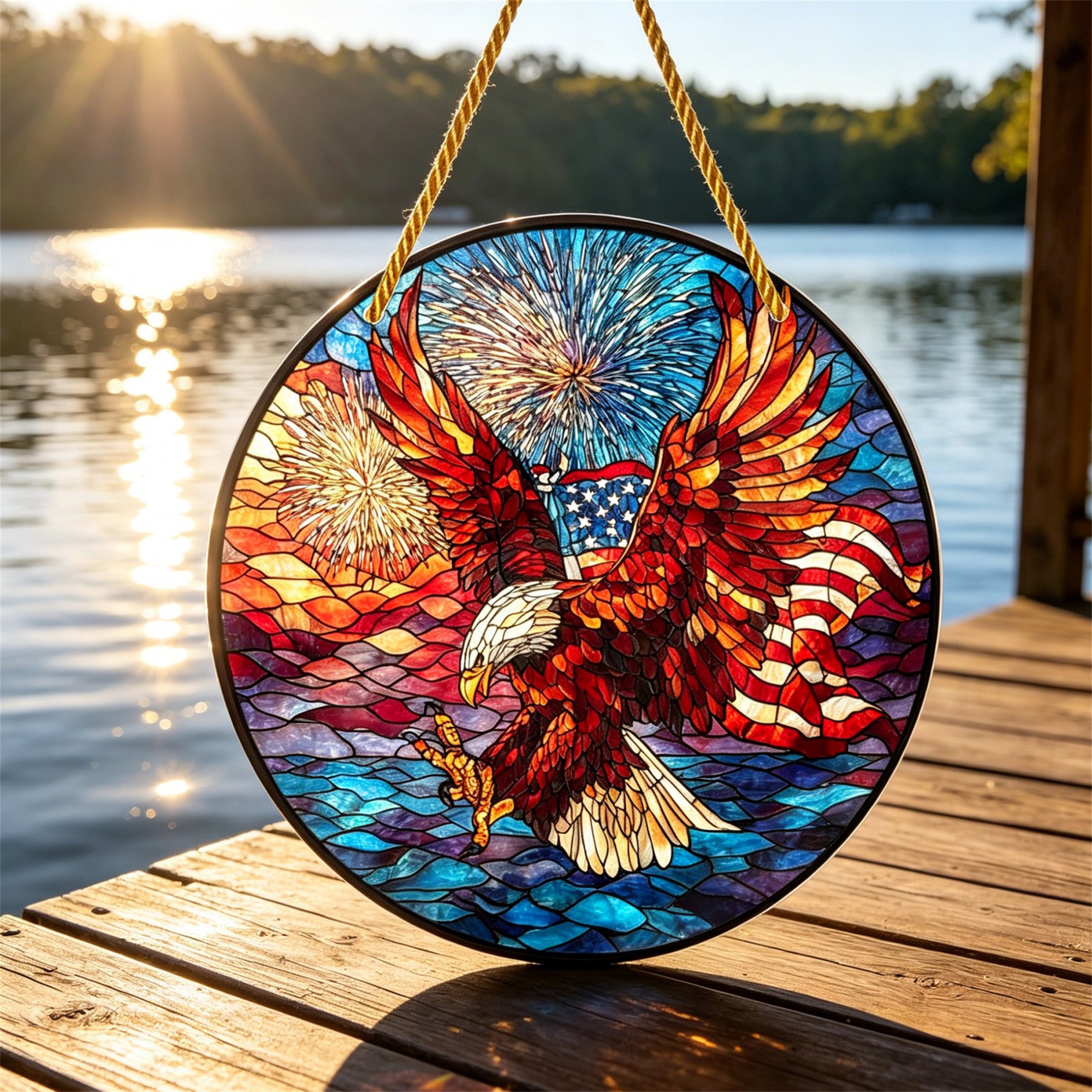 4th of July Sun Catcher for Wi - Art And Craft Independence Day reseña y precio