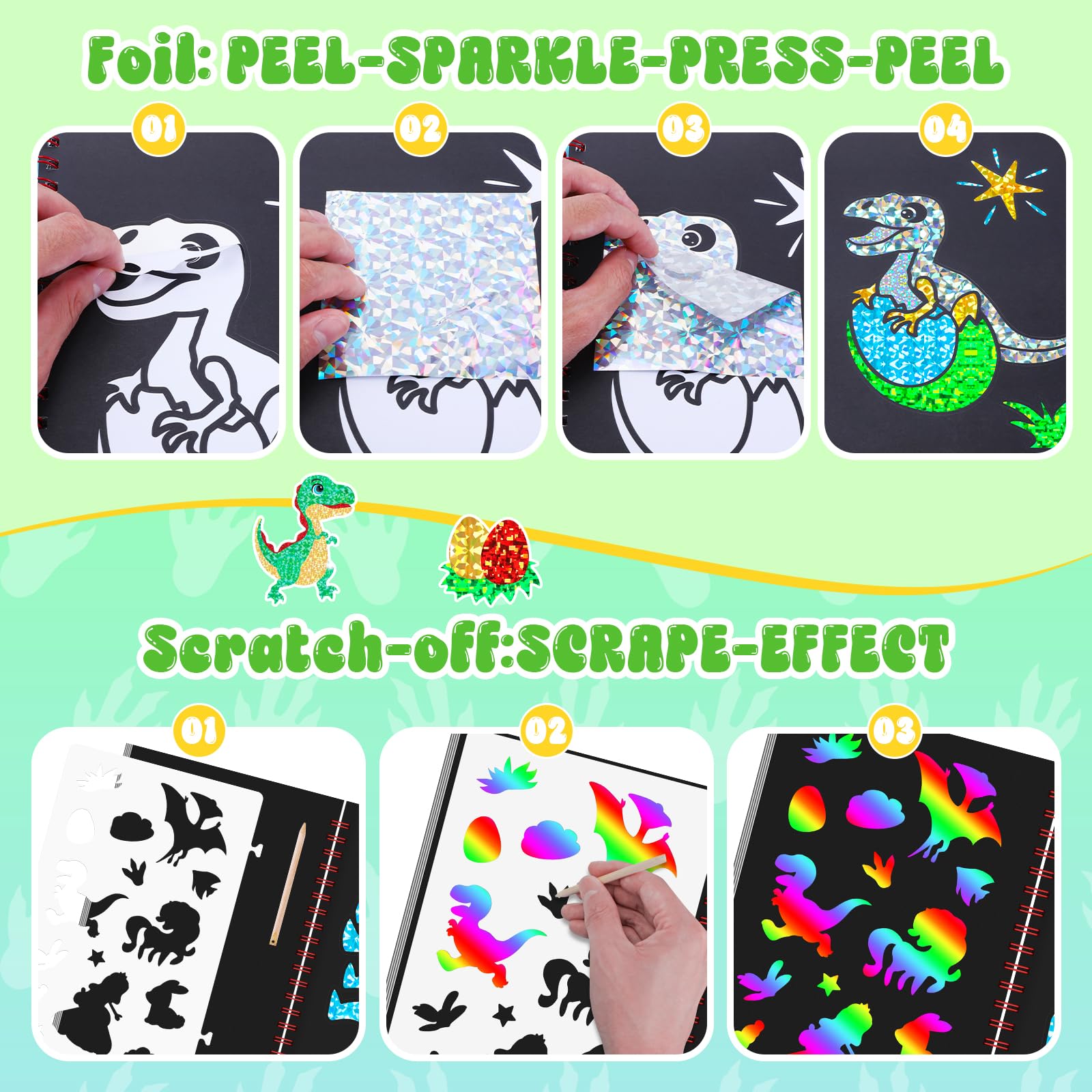 Dinosaur Scratch Art Book for  - Art Craft Activities reseña y precio