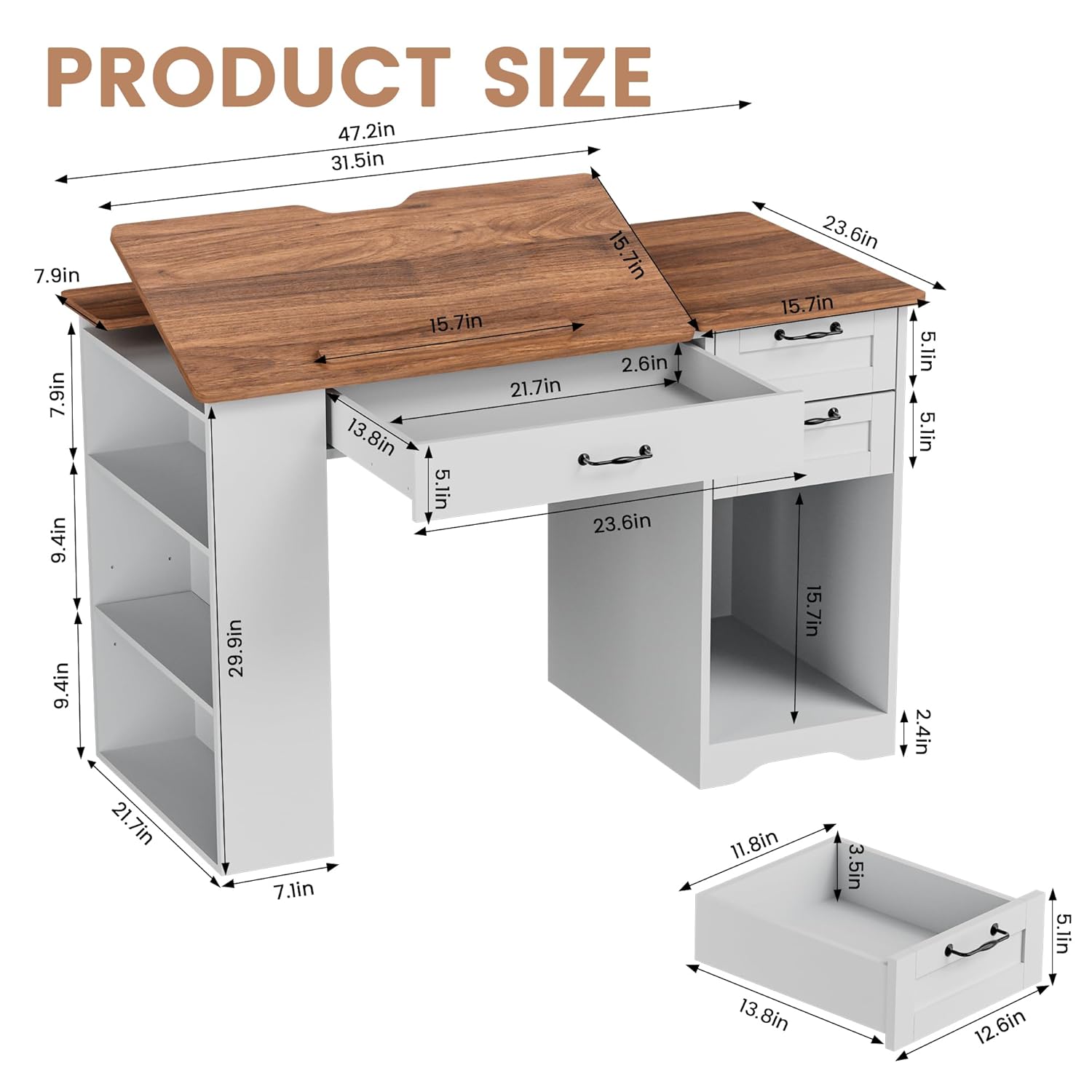 Drafting Table with Storage Ca - Art & Craft Teacher Vacancy reseña y precio