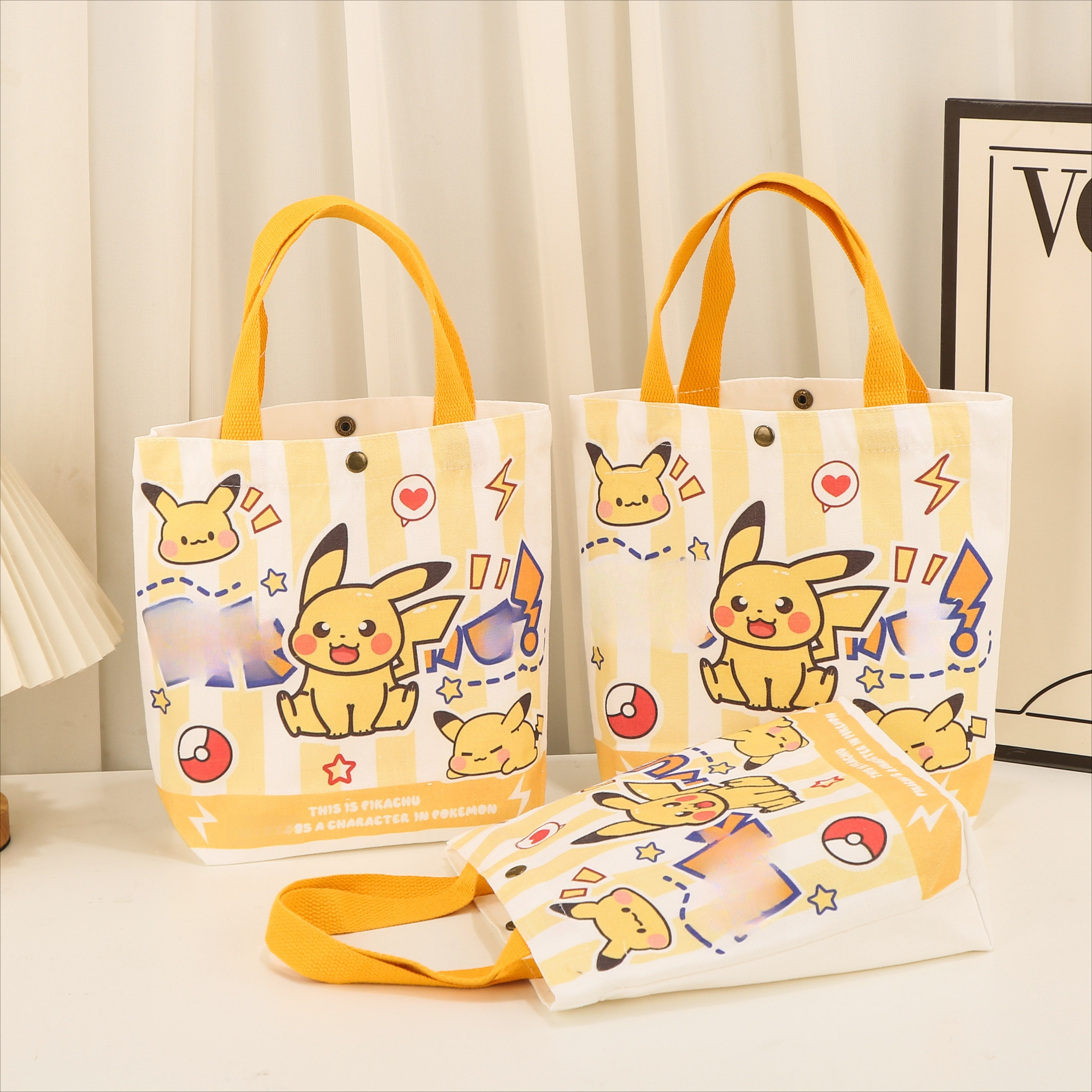 Pokémon canvas bag with cute c - Art Craft Bag reseña y precio