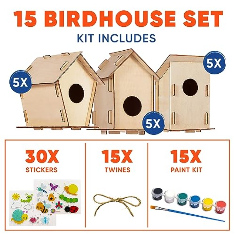 Kit - Unfinished Wood Bird Hou - Art & Craft Teacher Vacancy reseña y precio