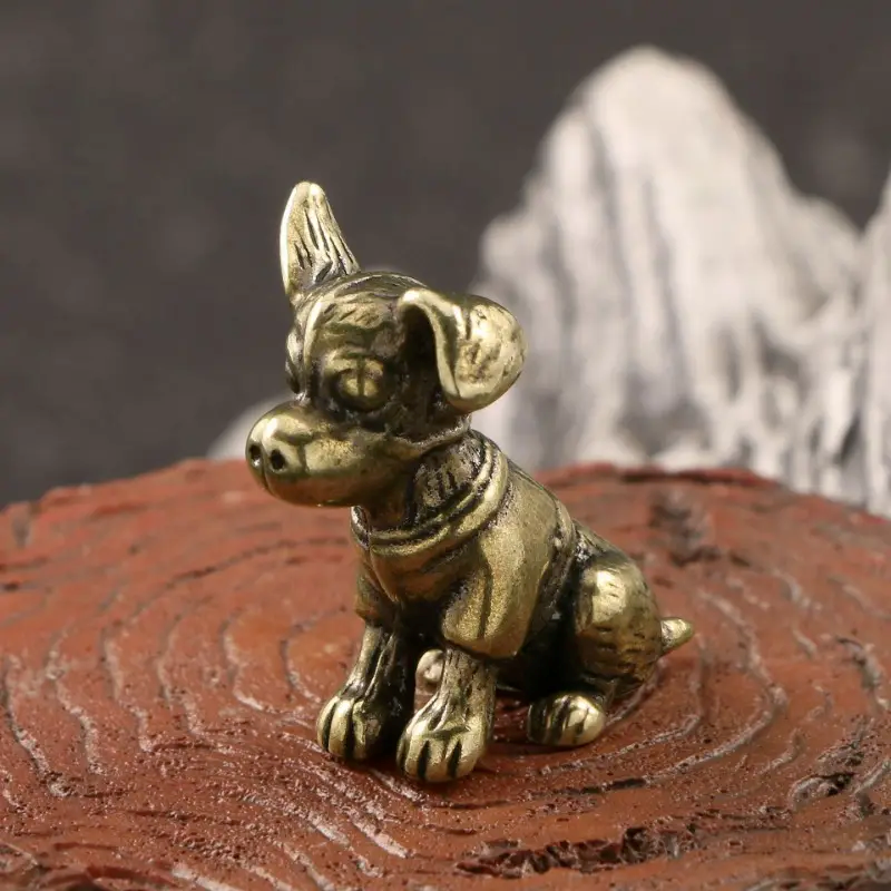 Small Dog Ornament Brass Statu - Art Craft Cafe reseña y precio