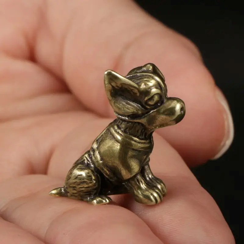 Small Dog Ornament Brass Statu - Art Craft Cafe reseña y precio