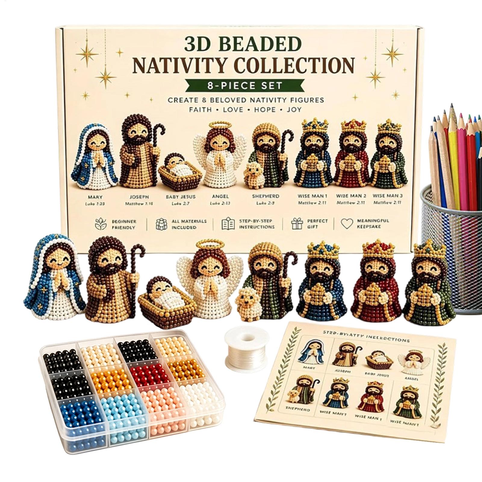 Nativity Bead Art Kit 3D Chris - Art Craft Gifts For Adults reseña y precio