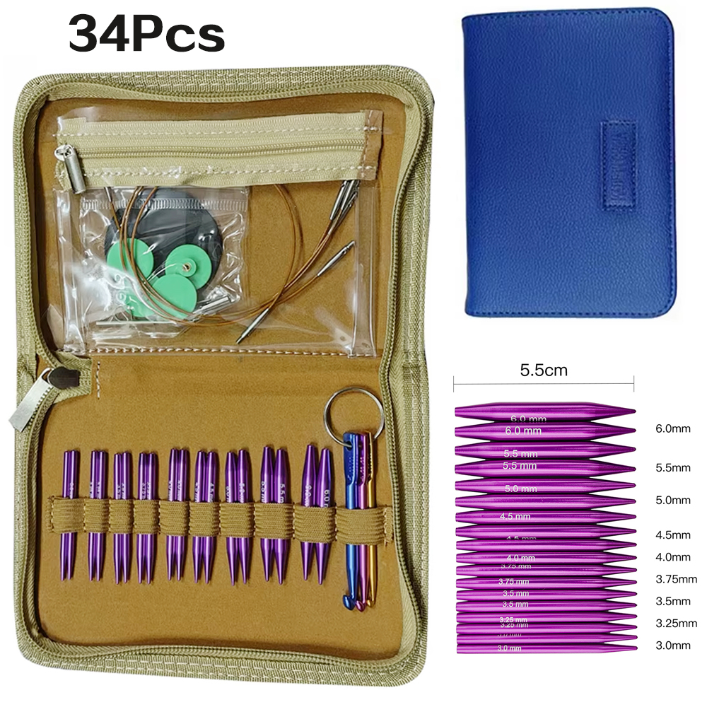 A Set of 34 Knitting Tools Cro - Knitting Needle Circular reseña y precio