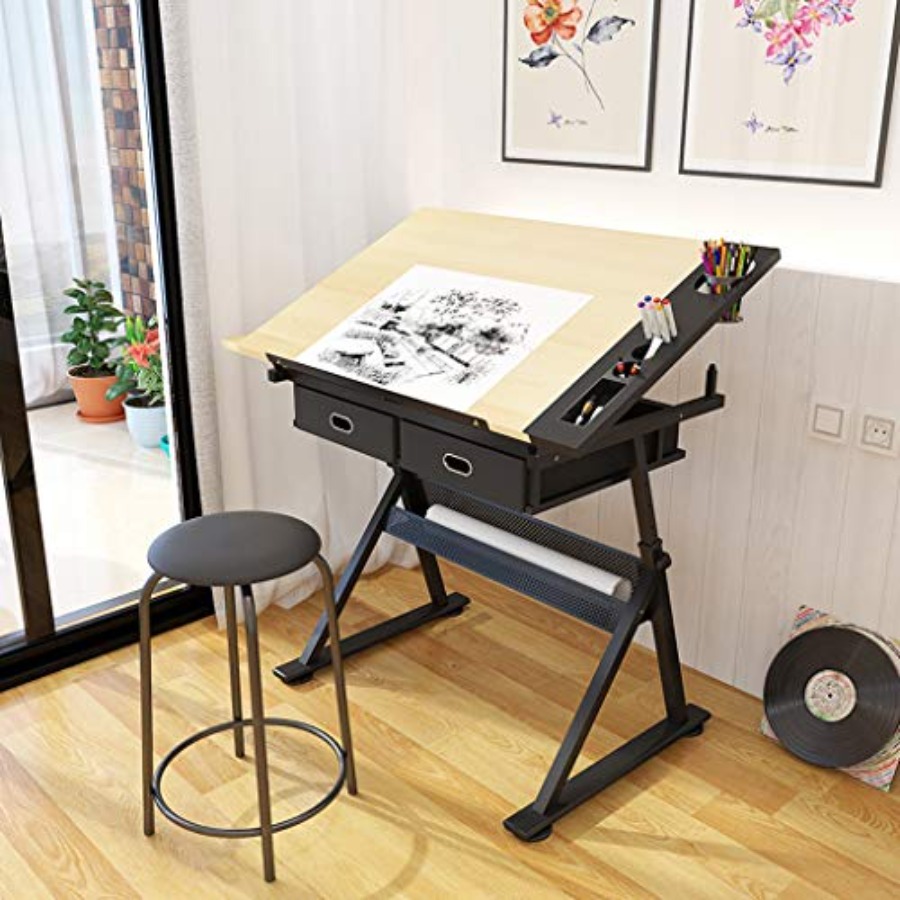 Drafting Table with Storage He - Art Craft Us reseña y precio