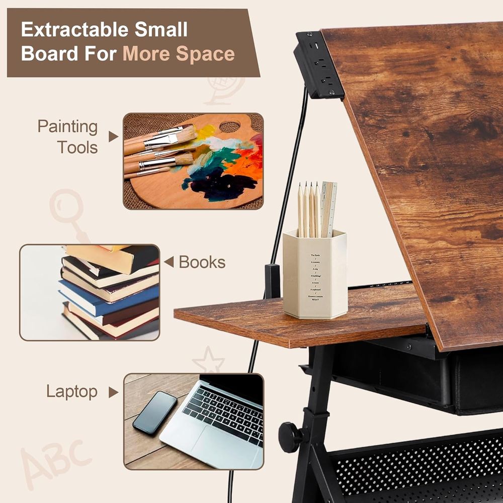 Adjustable Drafting Table with - Art & Craft Teacher Vacancy reseña y precio
