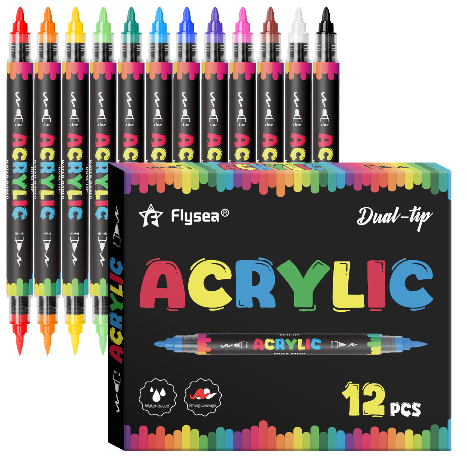 Dual-Tip Acrylic Marker Set, 1 - Art Craft Using Paper reseña y precio