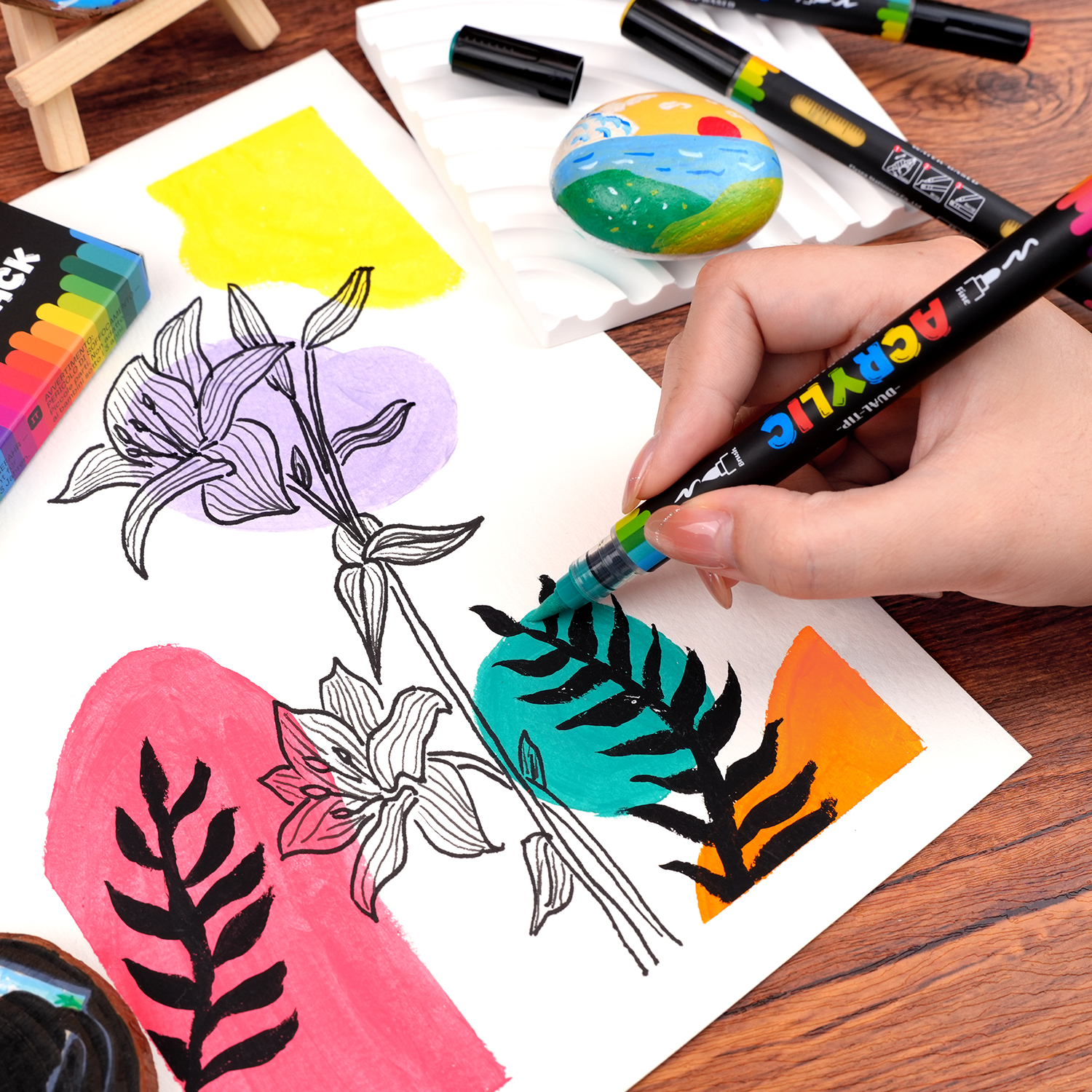 Dual-Tip Acrylic Marker Set, 1 - Art Craft Using Paper reseña y precio