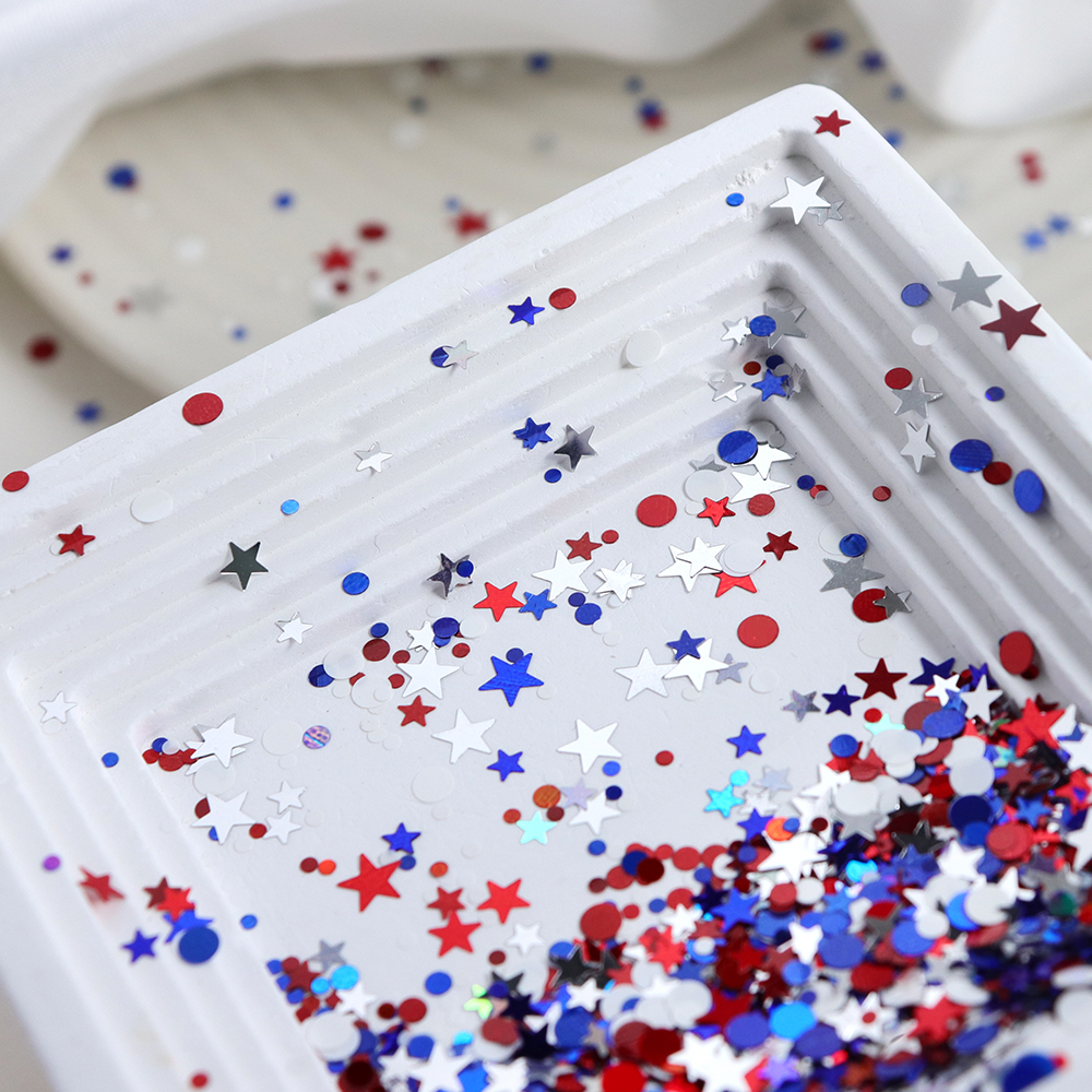 5g Red Blue Polka Dots Glitter - Art And Craft Independence Day reseña y precio