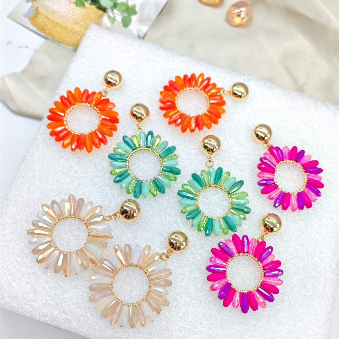 Rice bead earrings Circle Crys - Knitting Needle Circular reseña y precio
