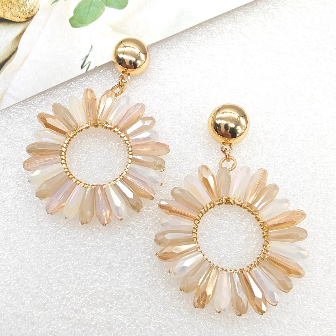 Rice bead earrings Circle Crys - Knitting Needle Circular reseña y precio