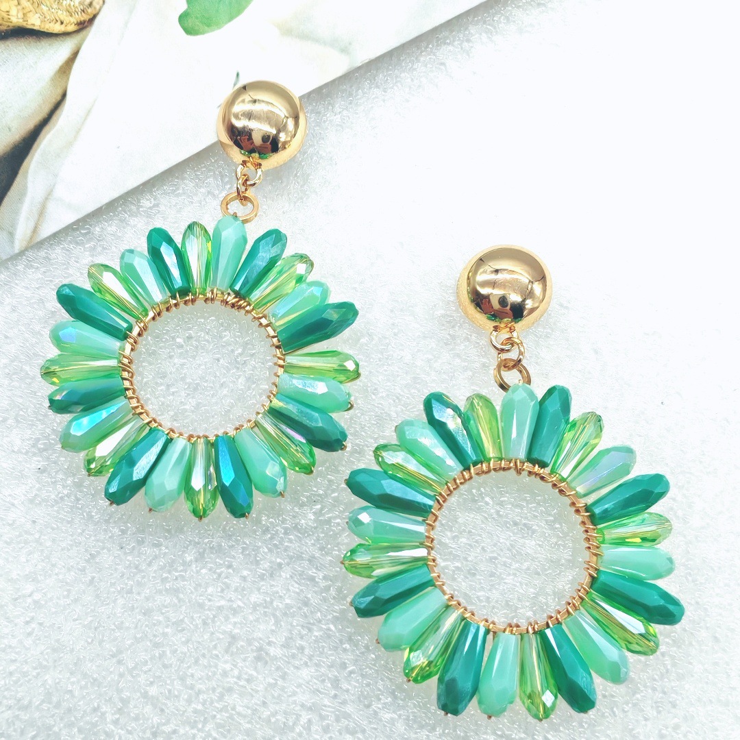 Rice bead earrings Circle Crys - Knitting Needle Circular reseña y precio