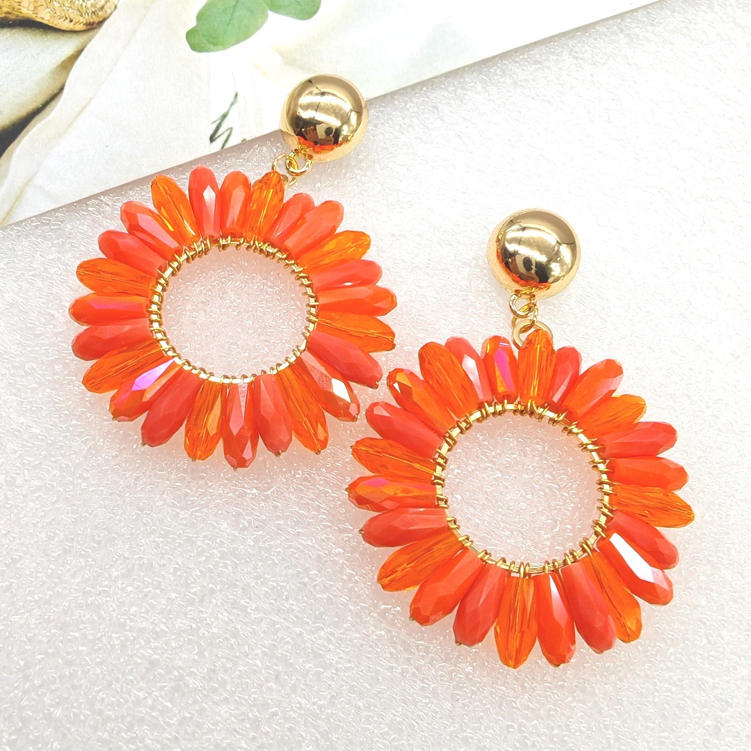 Rice bead earrings Circle Crys - Knitting Needle Circular reseña y precio