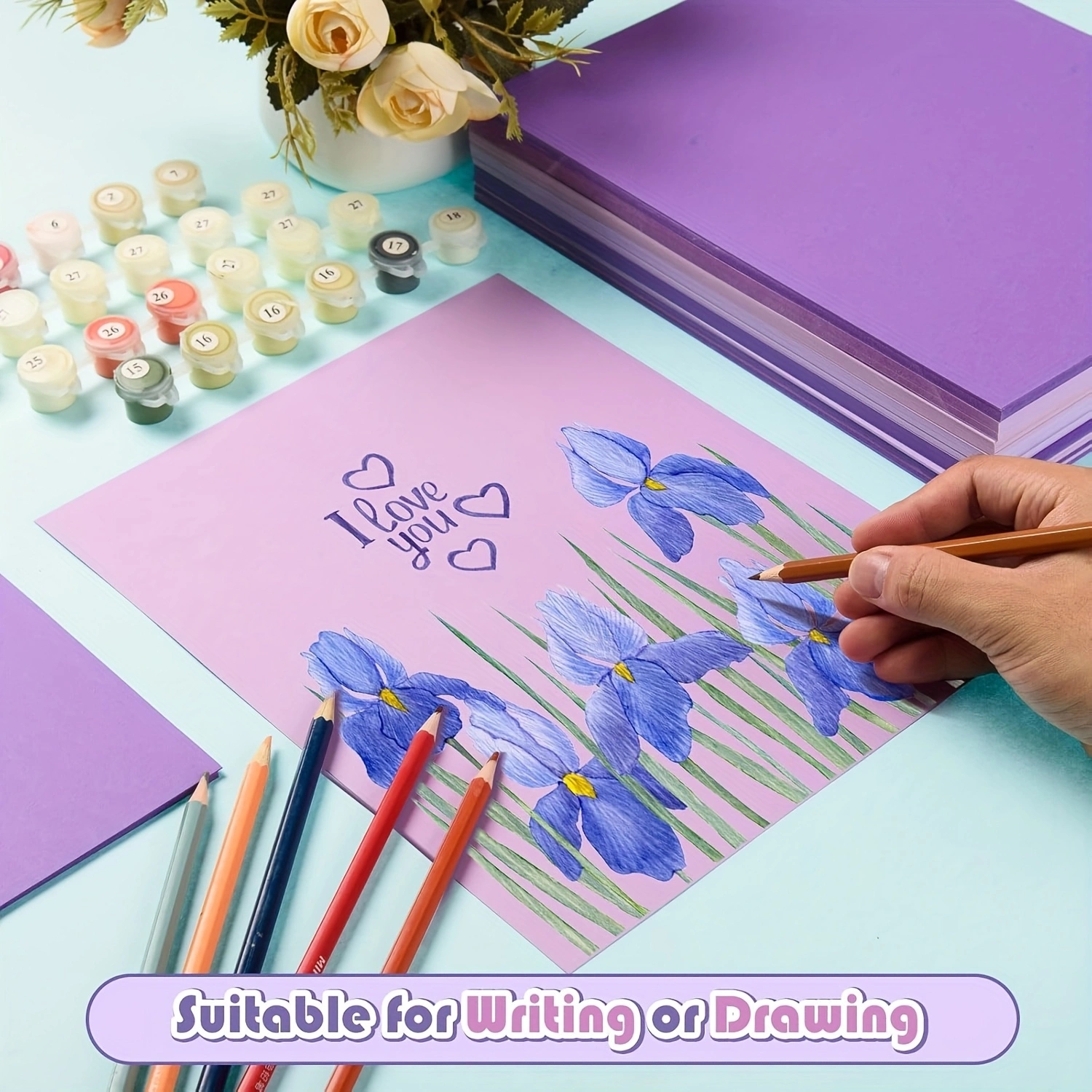 15 Sheets Assorted Purple Card - Art Craft Activities reseña y precio