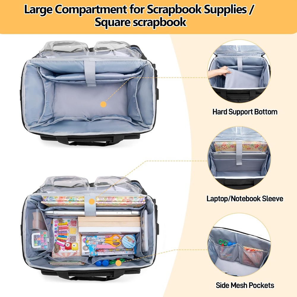 Rolling Scrapbook Tote with Ex - Art Craft Us reseña y precio