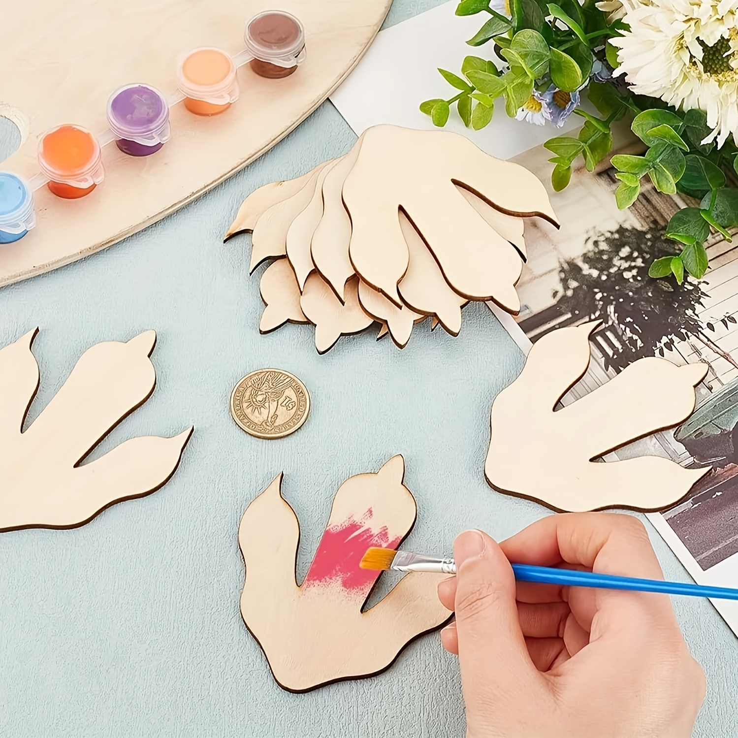 10/20 Pieces Wooden Dinosaur F - Art Craft Dinosaur reseña y precio