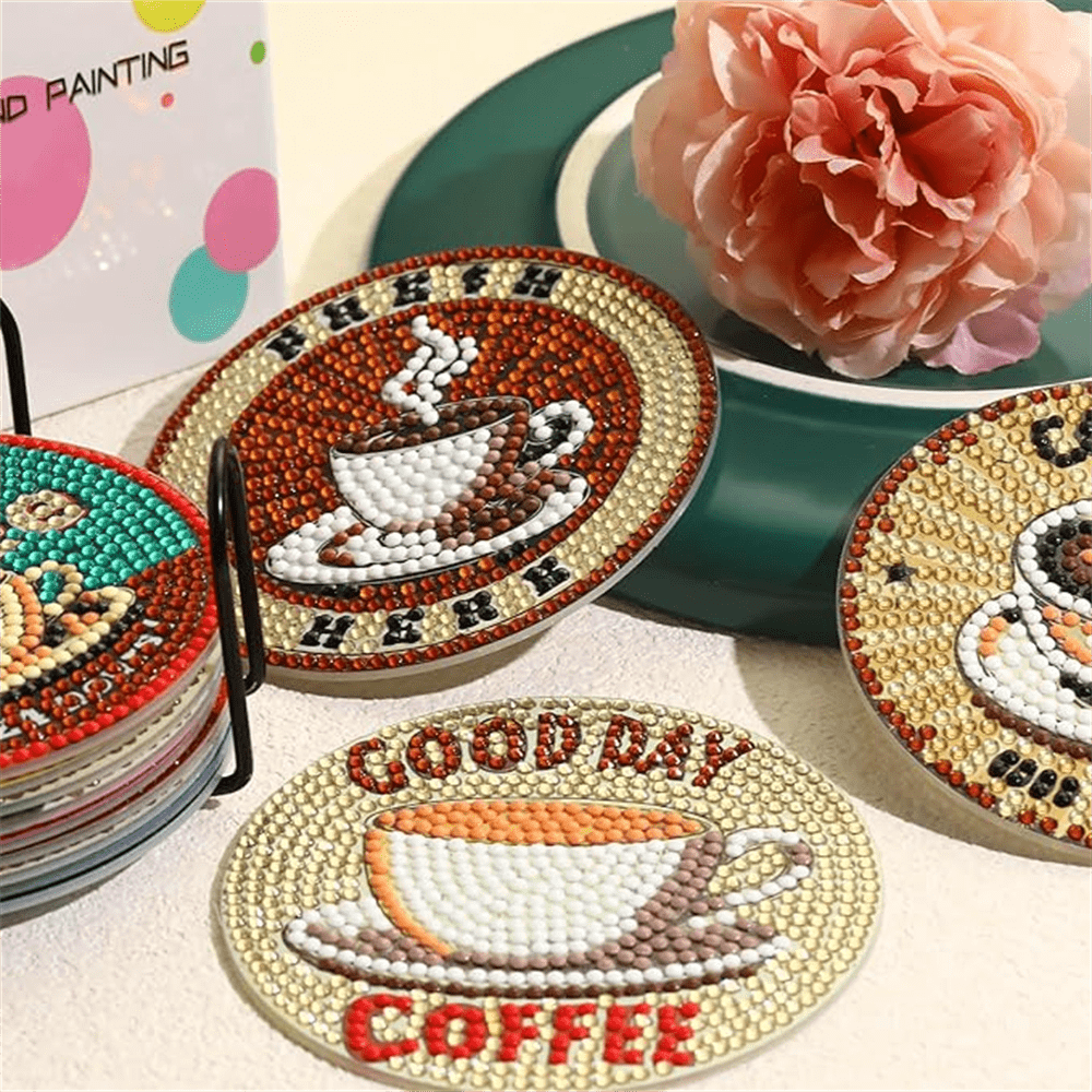 8pcs Diamond Art Coasters With - Art Craft Gifts For Adults reseña y precio