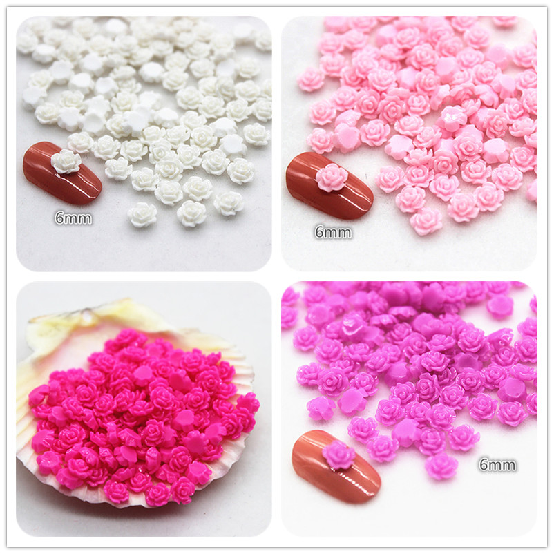 100pcs 6mm Resin Mini Rose Flo - Art Craft New Year reseña y precio