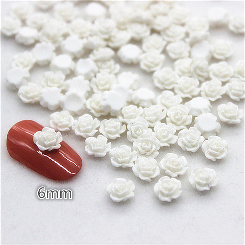 100pcs 6mm Resin Mini Rose Flo - Art Craft New Year reseña y precio