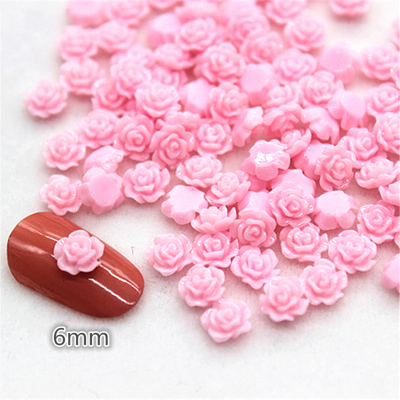 100pcs 6mm Resin Mini Rose Flo - Art Craft New Year reseña y precio