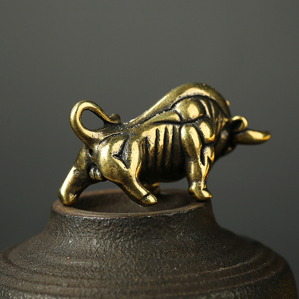 Small Brass Bull Ox Figurine A - Art Craft New Year reseña y precio