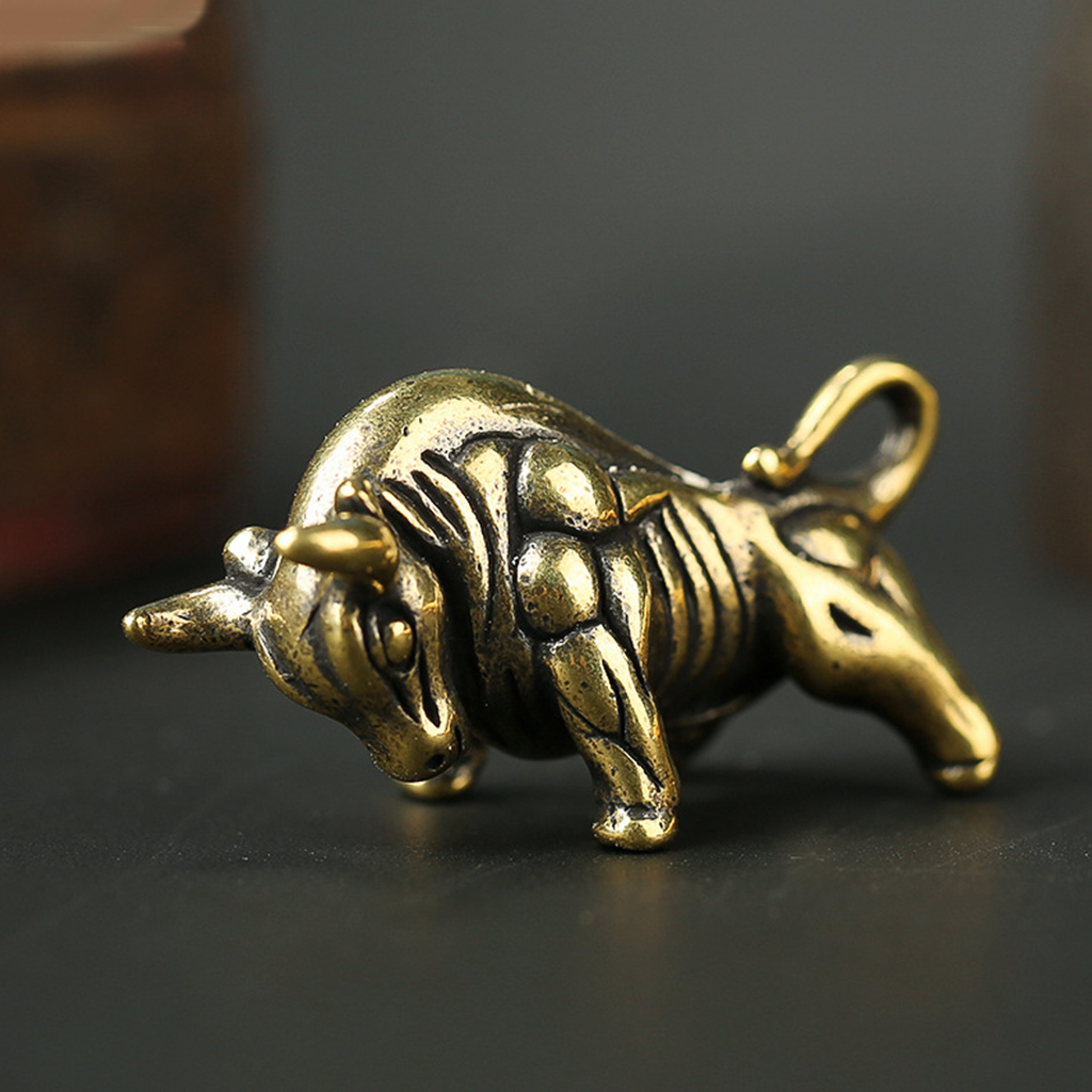 Small Brass Bull Ox Figurine A - Art Craft New Year reseña y precio