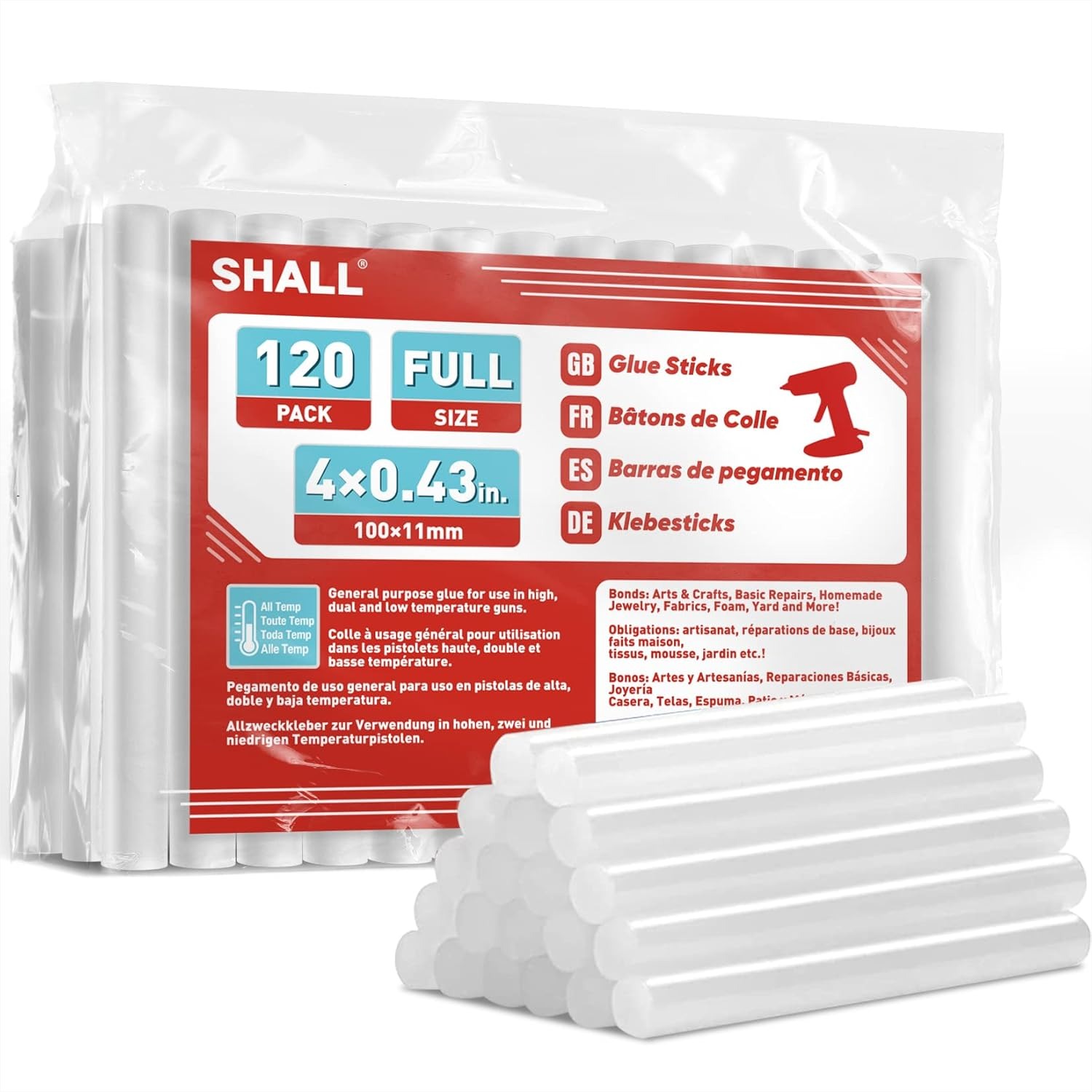 Full Size Hot Glue Sticks 0.43 - Art X Craft reseña y precio