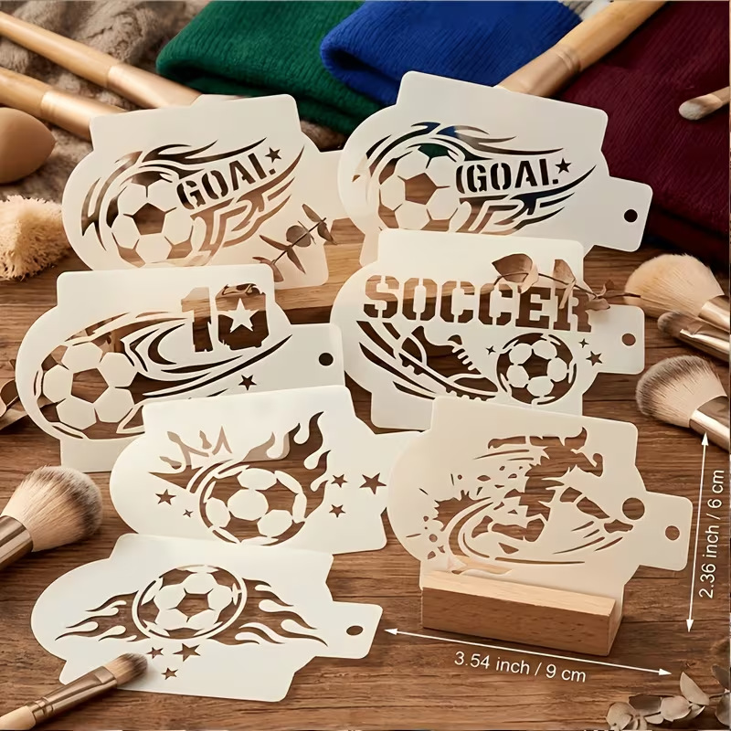 6Pcs Football Stencils for Pai - Art Craft Store reseña y precio