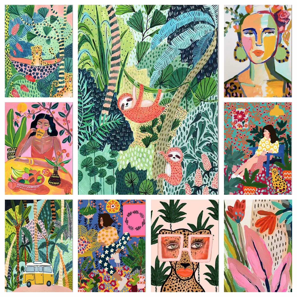 Tropical Colorful Girl Car Flo - Art Craft Girl reseña y precio