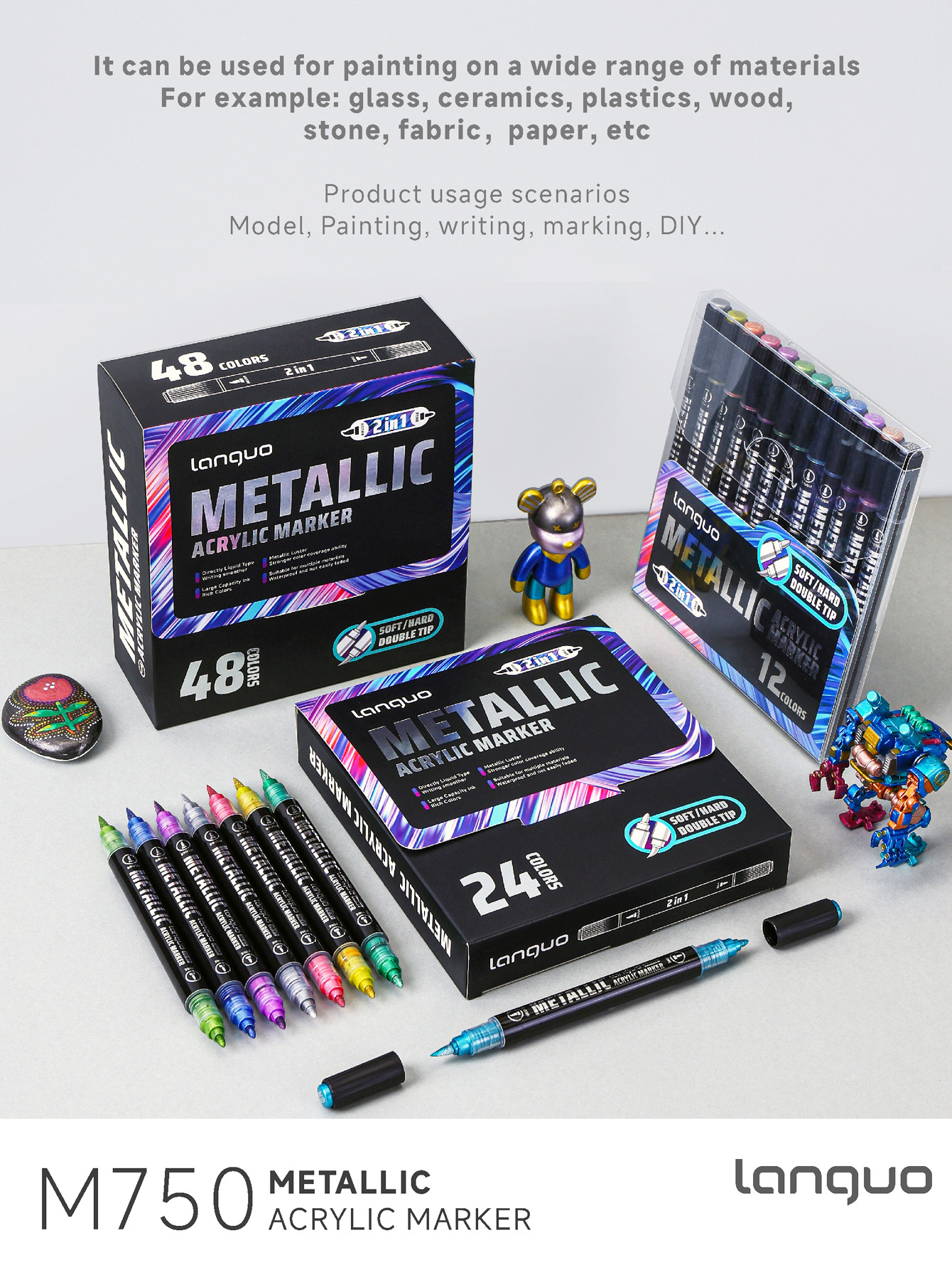 Dual-Tip Metallic Acrylic Mark - Art Craft Using Paper reseña y precio