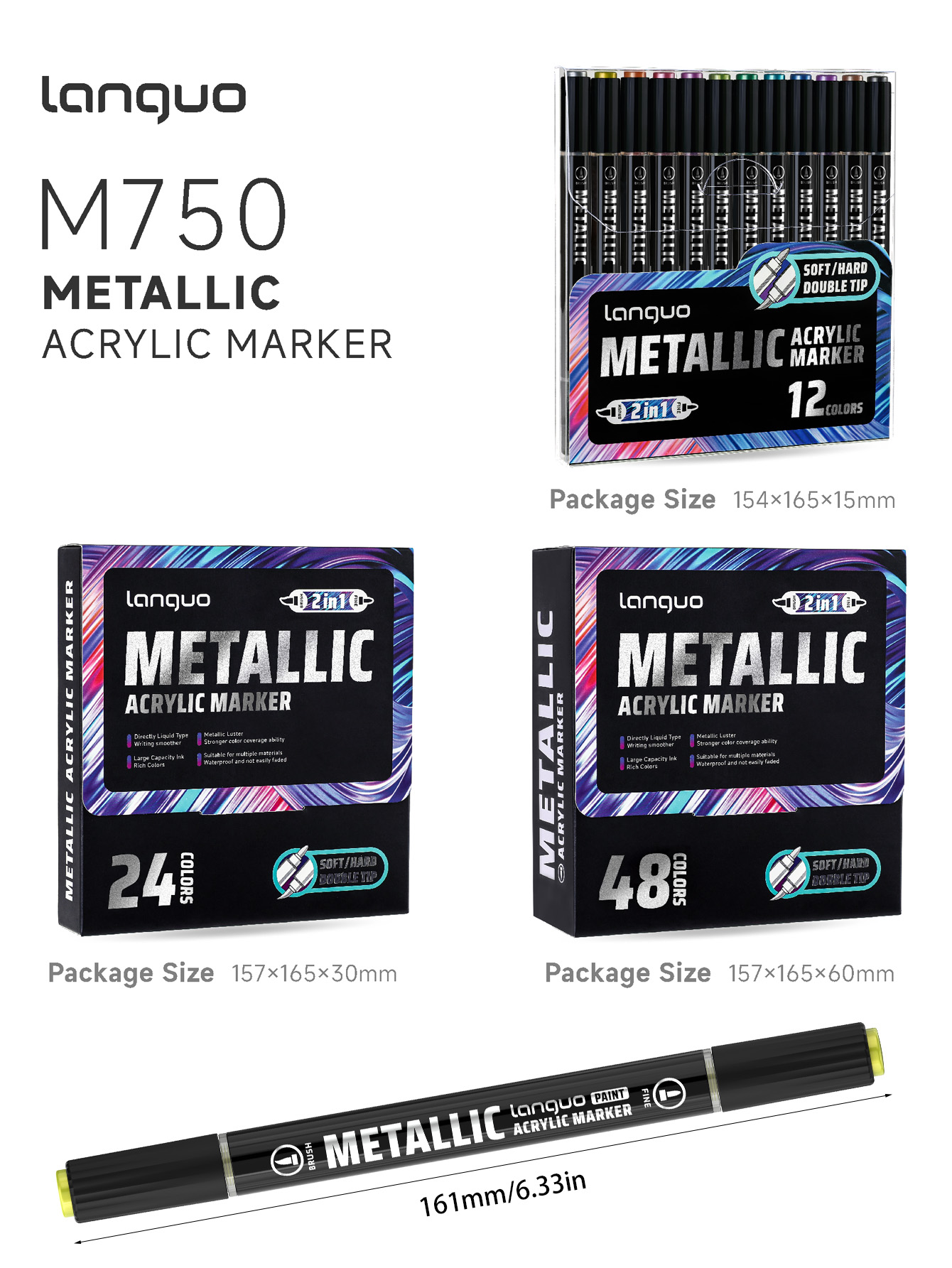 Dual-Tip Metallic Acrylic Mark - Art Craft Using Paper reseña y precio