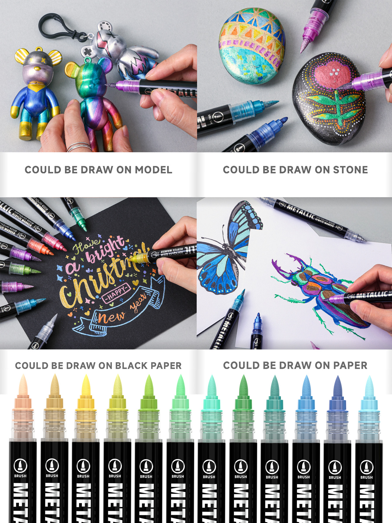 Dual-Tip Metallic Acrylic Mark - Art Craft Using Paper reseña y precio