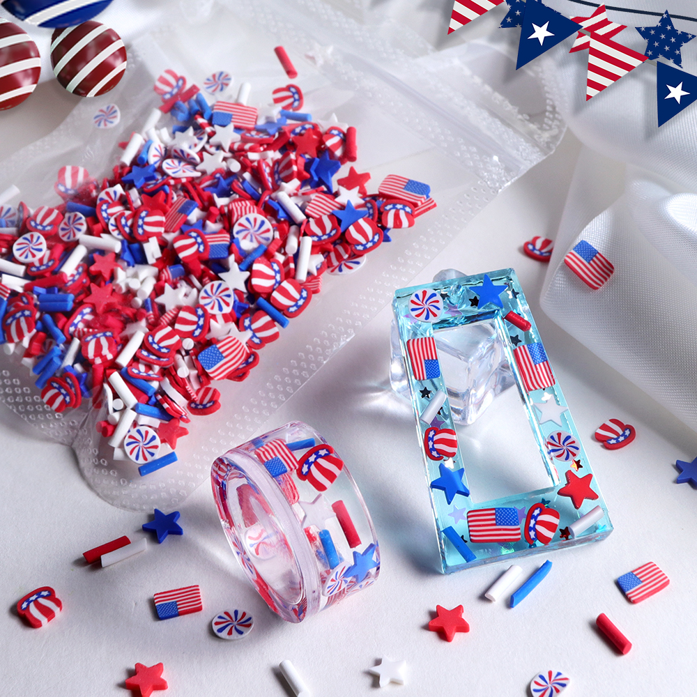 10g Red Blue White Stars Epoxy - Art And Craft Independence Day reseña y precio